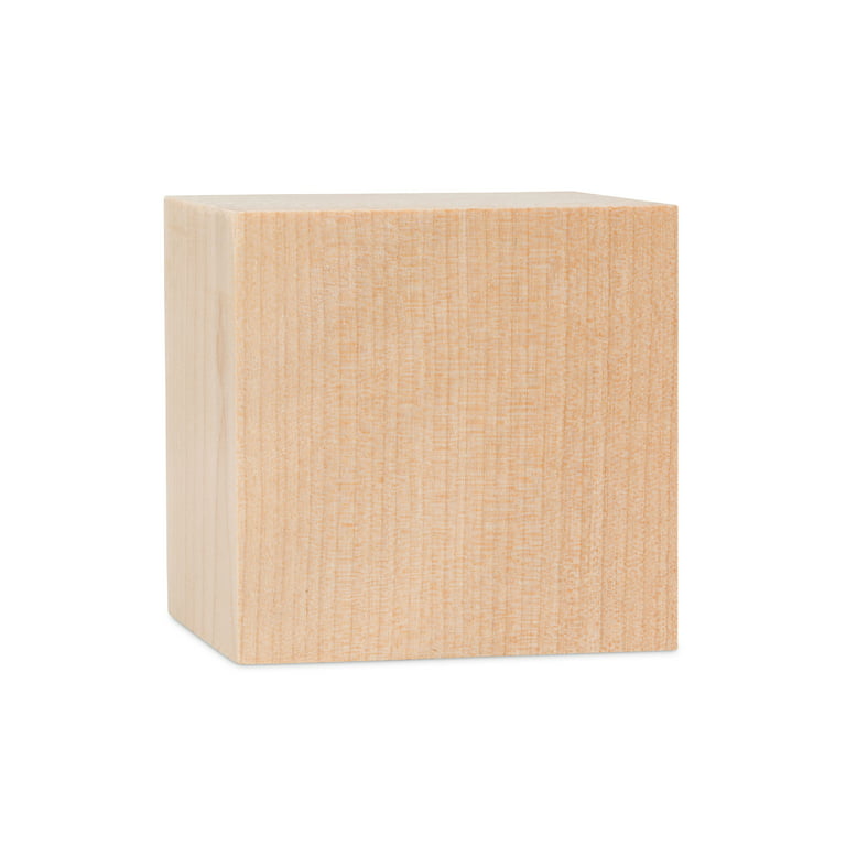 Unfinished Wooden Blocks 5/8 inch, Pack of 50 Small Wood Cubes for
