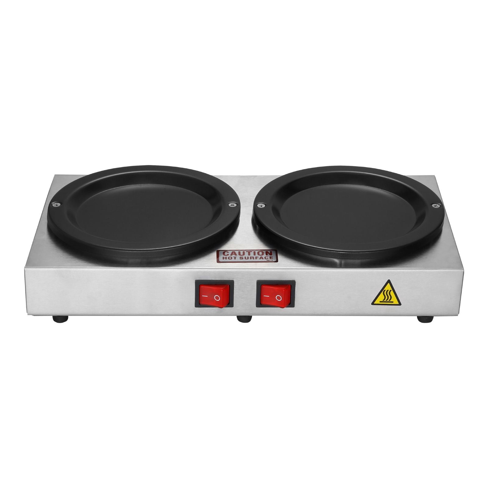 Coffee Decanter Warming Plate Dual Station 185°F Stainless Steel for Home Office Commercial Use