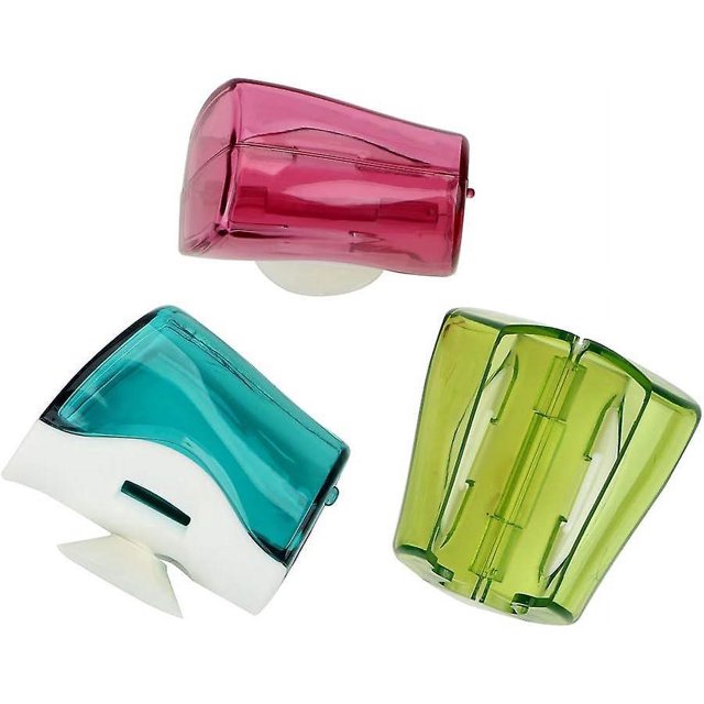 Estuche para cepillos de dientes con ventosa, soporte para cepillos de dientes de pared de 3 piezas con funda, soporte para cepillos de dientes de baño para niños y adultos