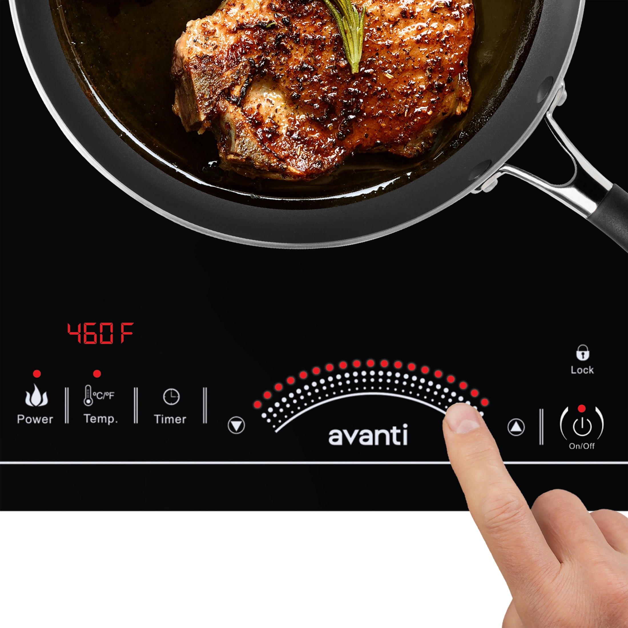 Avanti 1800W Portable Induction Cooktop, in Black (IH1800L1B-IS)