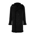 thumbnail image 3 of ManxiVoo Winter Coats for Men Leather and Integrated Men's Coat Thickened Faux Jacket Artificial Long Coat Jackets for Men Black L, 3 of 4