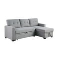 thumbnail image 5 of Hommoo 2 in 1 Pull Out Couch Bed Upholstered Sectional Sofa with Storage & Chaise, Convertible L Shaped Sleeper Sofa for Home,Light Gray, 5 of 6