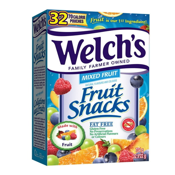 Collations aux fruits mélangés sans gluten de Welch's 32 x 22 g
