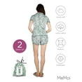 thumbnail image 6 of MeMoi Women's Palm Play Notch Collar Cotton Blend Pajama Set - Womens - Female, Small, Green, 6 of 8