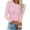 Pink, variant on Giftesty Large Size Shirts Women Clearance Women's Fall Fashion Long Sleeve Stretch Slim Fitted Sexy Basic Tee T-Shirt Blouse Solid Tops