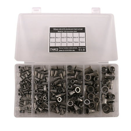 

150Pcs Stainless Steel Nut M6 M8 M10 Rivnut Flat Head Threaded Insert Nutsert Cap Nut