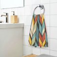 thumbnail image 3 of Yayeee 100% Cotton Hand Towels for Bathroom 16" x 28" Soft Absorbent Kitchen Towel, Yellow Geometric, 3 of 7