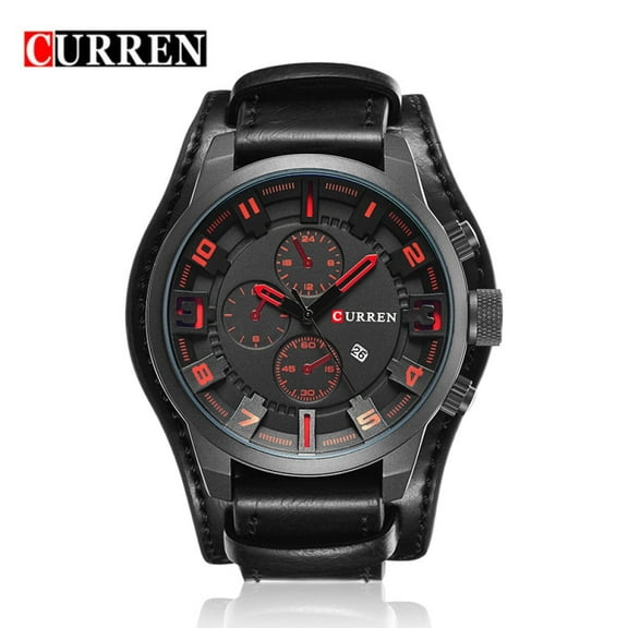 CURRENT male Luxury Military Leather Strap Quartz Business Watches