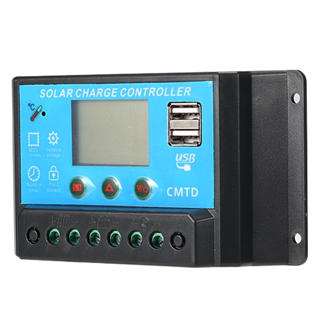 Controlador Solar Inteligente Anself con Pantalla LCD, Funciones de Monitoreo de Corriente, Compatible con Paneles Solares 12V/24V y 10A de Capacidad