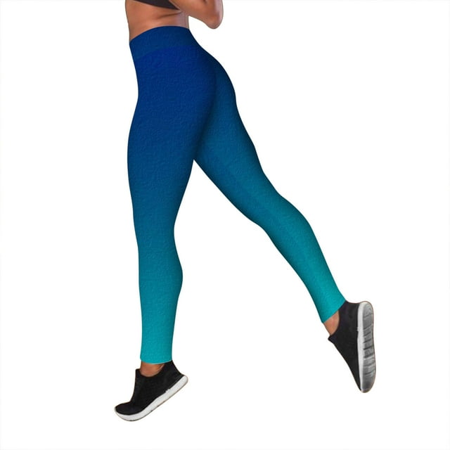 TOWED22 High Waisted Workout Leggings for Women Compression Tummy Control Buttery Soft Yoga Pants(Blue,XXL)