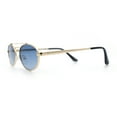 thumbnail image 6 of Retro Top Double Bridge Hustler Oval Metal Rim Sunglasses Gold - Navy, 6 of 8