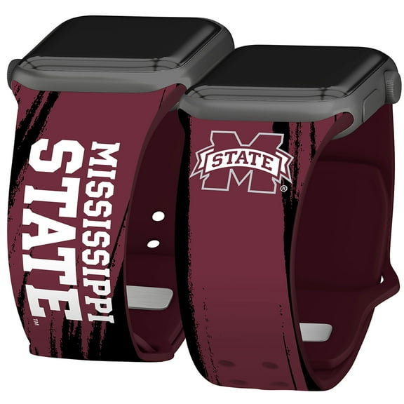 Mississippi State HD Paint Stripe Unisex Watch Band for Apple Watch, 42/44/45/49mm(46mm Series 10/11) Long by Affinity Bands