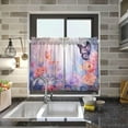 thumbnail image 7 of GZHJMY 36 Inch Length Kitchen Curtains Flowers Butterfly 2 Panels Half Window Sheer Curtains Rod Pocket Farmhouse Short Drapes for Bathroom Cafe Basement Home Decor, 7 of 7