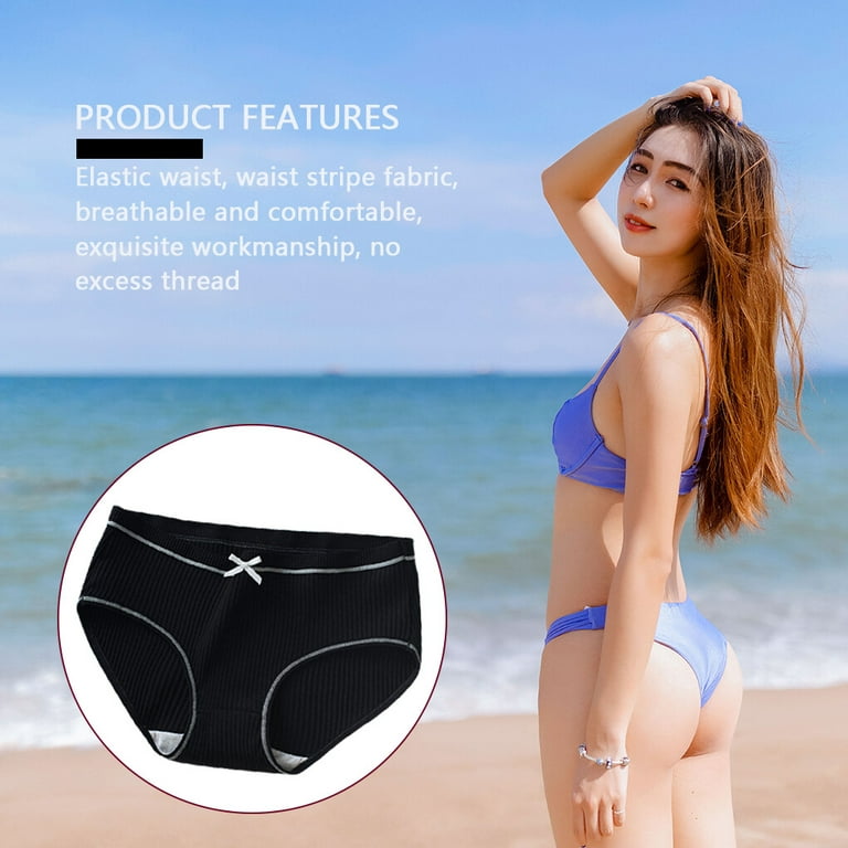 TureClos Women Elastic Sexy Underwear Girl Cotton Briefs