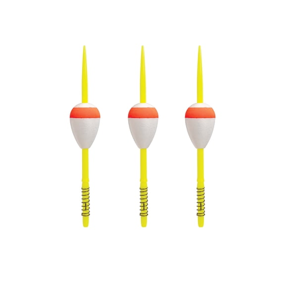 Comal Red & White Pear Spring Stick Fishing Bobbers 3-Pack