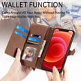 thumbnail image 5 of Case for iPhone 12 mini Zipper Wallet Cover Lanyard Crossbody Neck Strap Compatible with iPhone 12 mini Case, 5 of 5