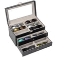 thumbnail image 1 of Organizador ProCase para guardar gafas de sol con 18 ranuras, piel, color negro, 1 of 6