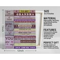 thumbnail image 3 of Grandma Gift, Canvas Poster Wall Art Hanging Decor Print, Nana Birthday Gift Idea, Canvas Decor Art for Home, Nana Christmas Gift from Grandson Granddaughter, You Mean the World to Me, 3 of 4
