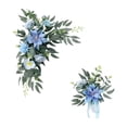 thumbnail image 1 of 2 piezas de flores artificiales para arco de boda, centros de mesa, adornos rústicos Azul, 1 of 9