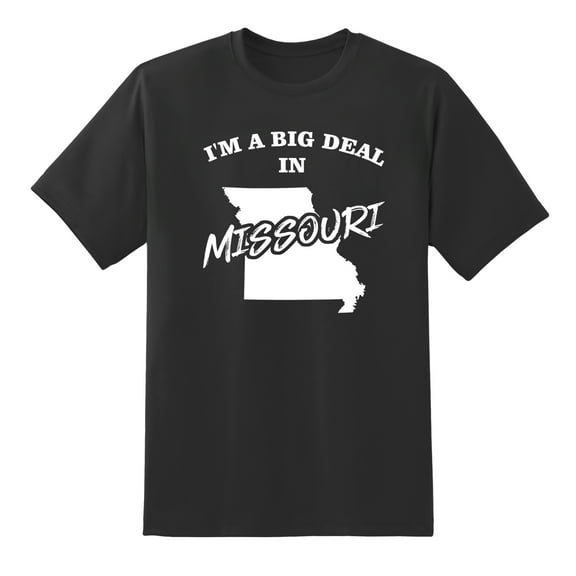 I'm A Big Deal in Missouri Funny Men or Women Graphic Missouri Map Tee Mens Graphic T Shirts Black,3XL