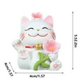 thumbnail image 3 of Ceramics Cat Lucky Fortune Cat Figurines Resin Desktop Ornament for Home Office and Living Room Decoration, A, 3 of 3