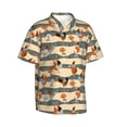 thumbnail image 2 of Balery Funny Chicken Print Men's Hawaiian Shirts Short Sleeve Beach Shirt Relaxed Fit Vacation Button Down Shirts-XX-Large, 2 of 9