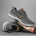 thumbnail image 4 of TIREOW Men Canvas Slip-On Wide Width Walking Sneakers with Arch Support Casual Non Slip Lightweight Arch Support Fashion Sneakers Boat Shoes Orthopedic Shoes (7.5, Grey), 4 of 6