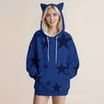 thumbnail image 4 of cocolona Womens Hoodies Fall Winter Long Sleeve Drawstring Hooded Sweatshirts Fashion Casual Loose Star Print Tops with Pockets, 4 of 5
