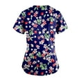 thumbnail image 3 of Titcea Nursing Scrub Tops Women, Mother's Day Floral Print Working Uniform Short Sleeve V Neck Workwear Blouse T-shirt with Pockets, 3 of 3