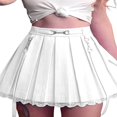 thumbnail image 1 of Women Lace Patchwork Mini Pleated High Waist Goth Skirts, 1 of 6