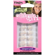 Fing'rs California Girl: 24 Designer Newport Posh W/Ultra Bond Glue and Press-On Tabs Nails, 24 ct