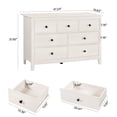 thumbnail image 6 of YIGOBUY  Dresser and Nightstand Set - 3 Pieces Bedroom Set with 7 Drawer Dresser and 1 Drawer Nightstands, Wood Double Dresser, White Wood Grain, 6 of 8