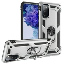 Samsung Galaxy S20 FE Case with 360 Rotating Ring Holder, Dteck Hybrid Rugged Shockproof Case Compatible Magnetic Car Mount Ring Grip Kickstand Cover for Samsung Galaxy S20 Fan Edition 5G, Silver