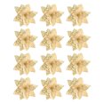 thumbnail image 2 of Inteprter 12 paquetes / lote Agregar encanto con flor de Navidad - Amplia aplicación para cualquier ocasión Flor de imitación de Navidad Kits de decoración para fiestas dorado, 2 of 6