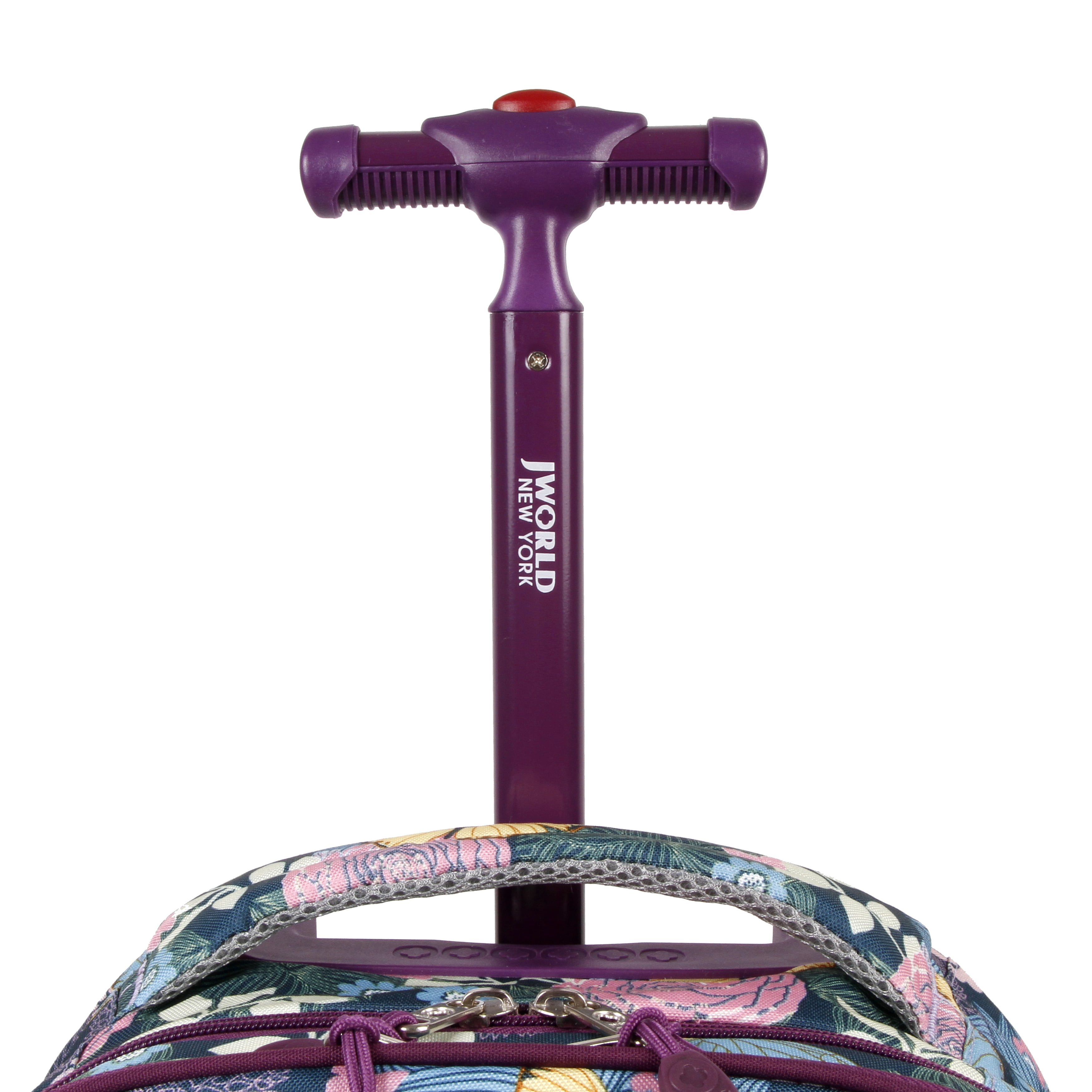 J World Girls Duo 18" Rolling Backpack With Lunch Bag For School And Travel, Secret Garden
