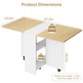 thumbnail image 2 of Kojooin Folding Dining Table, Kitchen Dining Drop Leaf Dining with 6 Wheels and 2-Layer Storage Shelf, Space Saving Dining Table for Small Spaces, 2 of 8