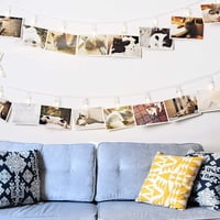 20 LED Photo Clip String Fairy Lights for Hanging Pictures, Cards, Artwork, Decorations- Available in 6.5 Feet and 9.84 Feet, Warm White