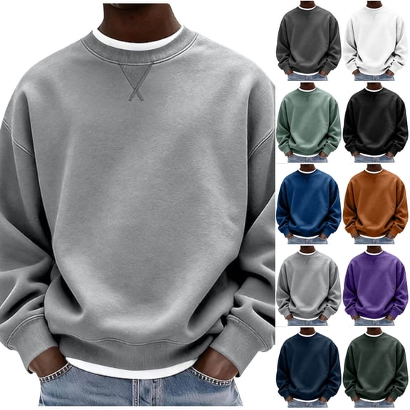 Awdenio Men's T-shirts Crewneck Sweatshirt Casual Long Sleeves Warm Basic Pullover Fashion Shirts