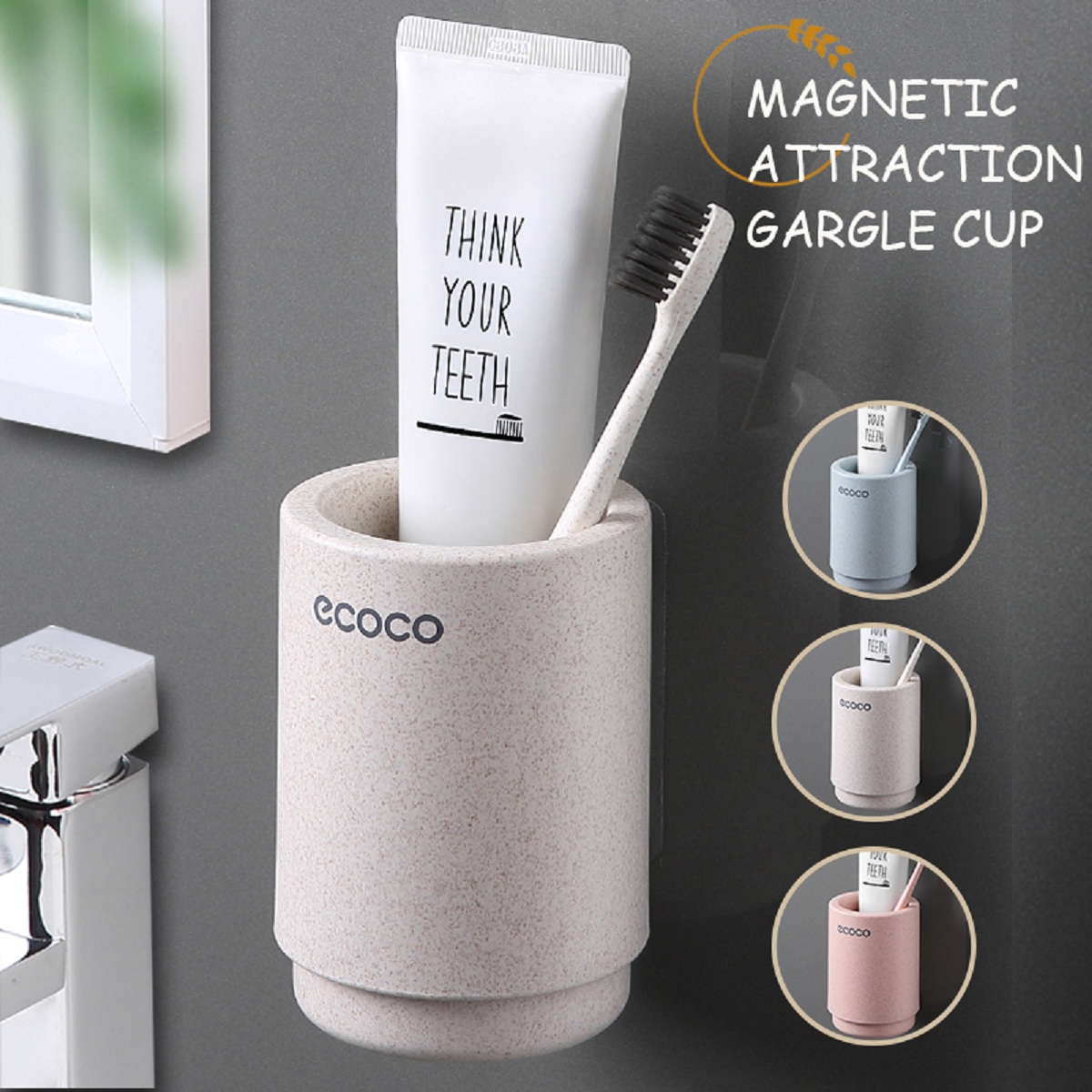 Protable & Wall Mount Toothbrush Holder Wash Cup,Automatic Toothpaste