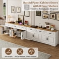 thumbnail image 3 of Blotout 70" Large Sideboard Buffet Cabinet with 3 Drawers & 4 Doors, Farmhouse Kitchen Sideboard Storage Cabinet with 8 Door Shelves & Charge Station, Coffee Bar Cabinet for Dining Room, White, 3 of 9