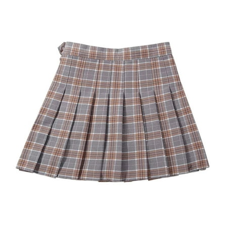 

BULLPIANO 2-12Y Girls Pleated Skirt Kids Girls Classic A Line Plaid Mini Skirt Uniform Skirts