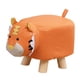thumbnail image 1 of Reposapiés infantil con forma de animal, taburete para cambiar zapatos, otomano infantil con dibujos animados tigre naranja, 1 of 9