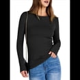 thumbnail image 3 of Camisetas de Larga para Mujer, Tops Ajustados de Punto Acanalado, Conjuntos de Otoño, Camisetas Informales, Ropa Interior, Ropa Interior, Negro S, 3 of 8