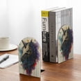 thumbnail image 5 of Susaid Colorful Ink Cute Horse Print Wooden Bookends Decorative Book Ends for Shelves Heavy Books Holder Organizer Non-Slip Desk Book End for Kids Room Office School 1 Pairs, 5 of 8