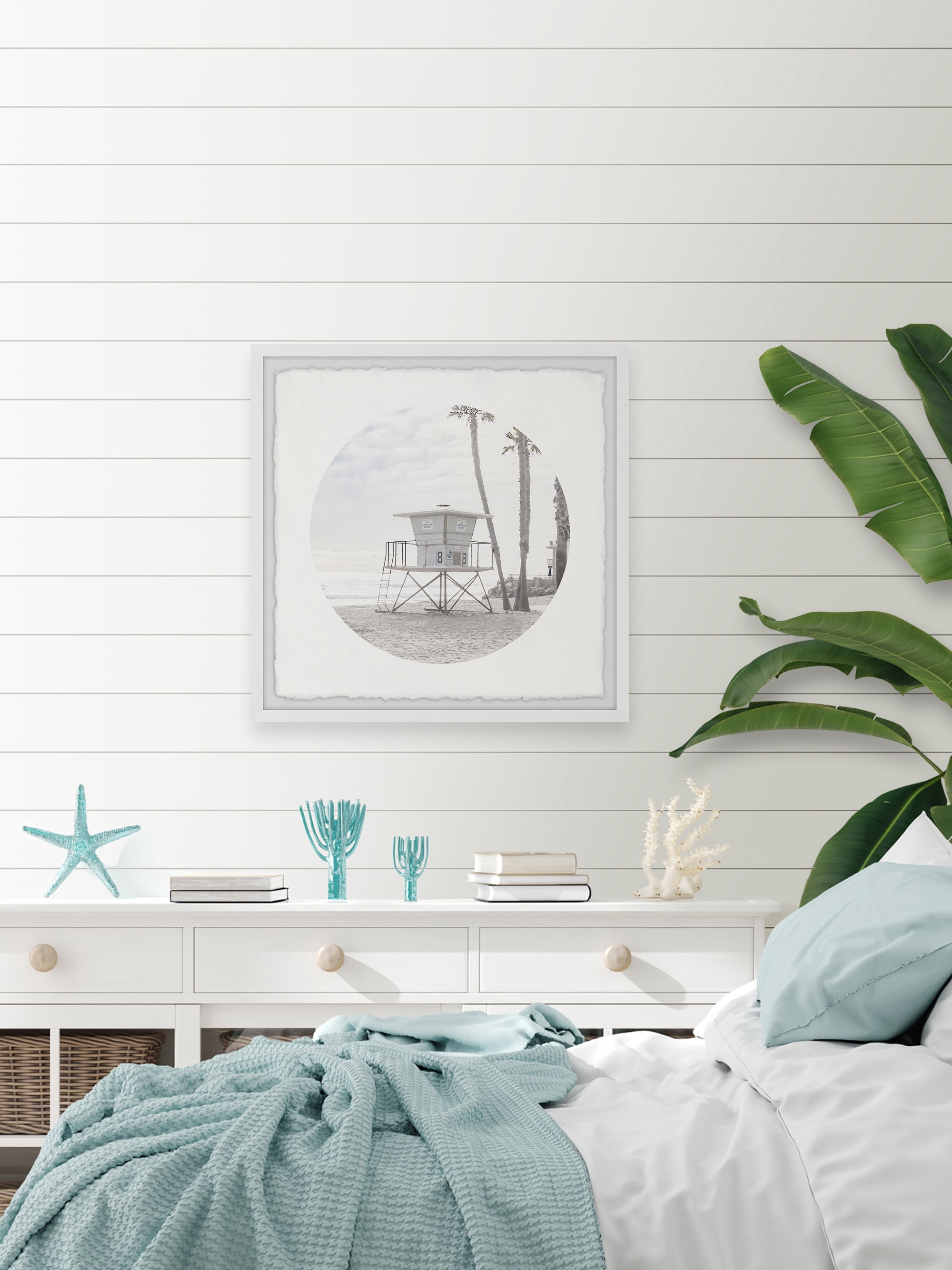Marmont Hill Sand Beach Tower Framed Wall Art, 32" x 32"