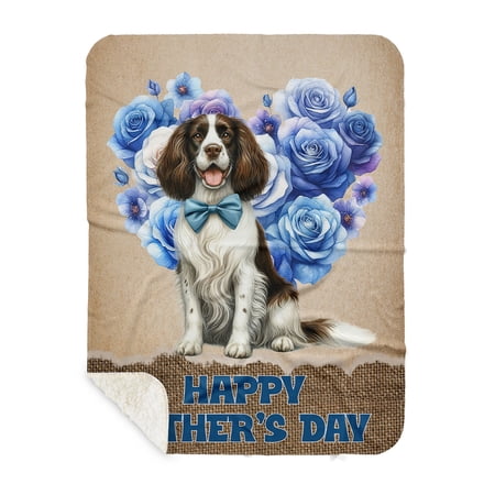 English Springer Spaniel Proud Dad Happy Father s Day Cozy Sherpa Blanket Springers Dog Lover Gifts Warm Soft Throw Blanket - 02008