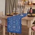 thumbnail image 2 of Boho Blue Table Runner Ethnic Western Abstract Tribal Floral Art Tablerunners 13 x 60 Inch, Table Decorations Tabletop Scarf for Summer Gathering Holiday Farmhouse Kitchen Dining Decor, 2 of 8