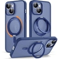 thumbnail image 1 of Funda para iPhone 15 Plus con soporte magnético giratorio de 360° [Compatible con Mag-Safe] [Protección de grado militar] Funda translúcida para iPhone 15 Plus de 6.7 pulgadas, para mujeres y, 1 of 8