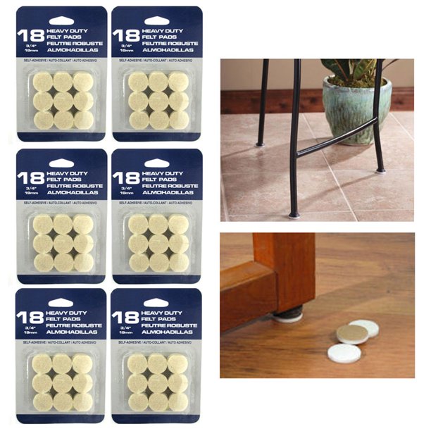 108 Pc Self Adhesive Furniture Floor Pads Felt Protectors Round Heavy