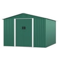thumbnail image 2 of HOGYME 9' x 10' Outdoor Metal Storage Shed, Garden Tool Storage Shed for Backyard, Patio, Lawn, Green, 2 of 11